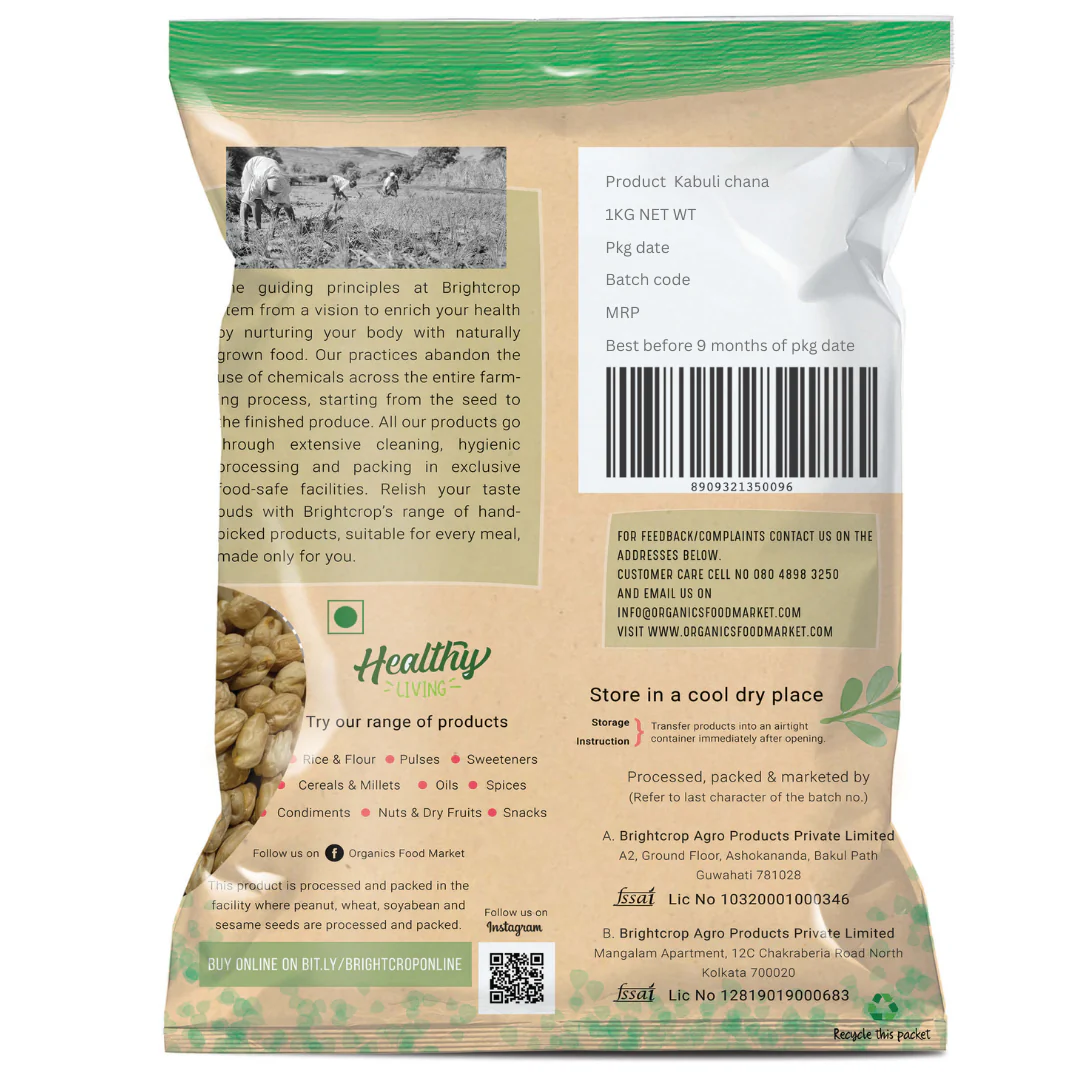 Kabuli Chana, Chickpea White (1kg Pack) - Image 2